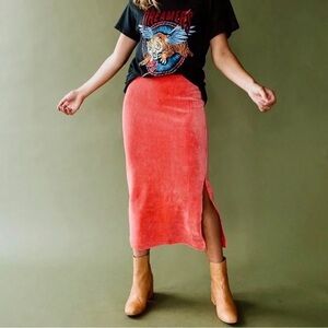 Free People Helen Rib Tube Skirt in Rose Size Medium